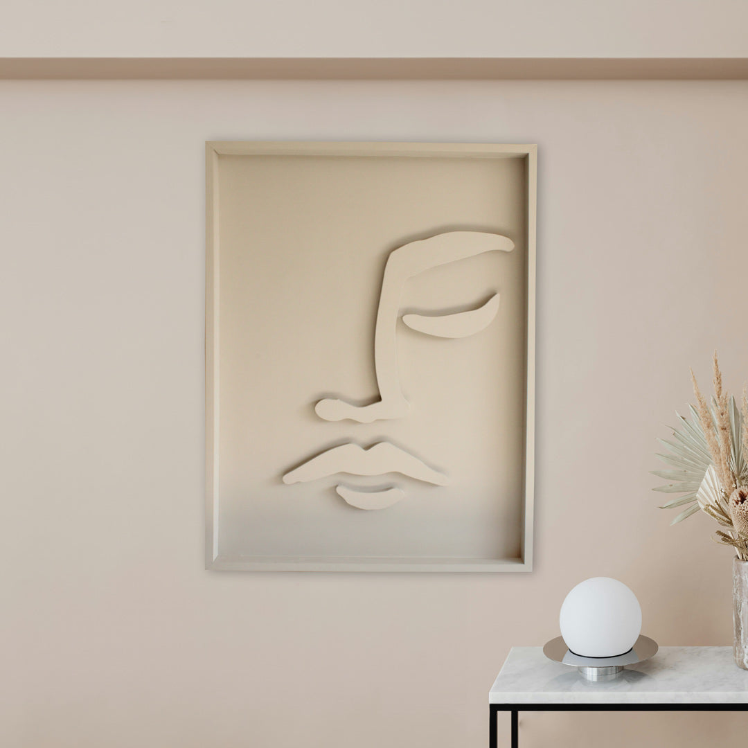 Minimalist wood wall relief art featuring fluid lines and organic shapes, handcrafted in South Africa