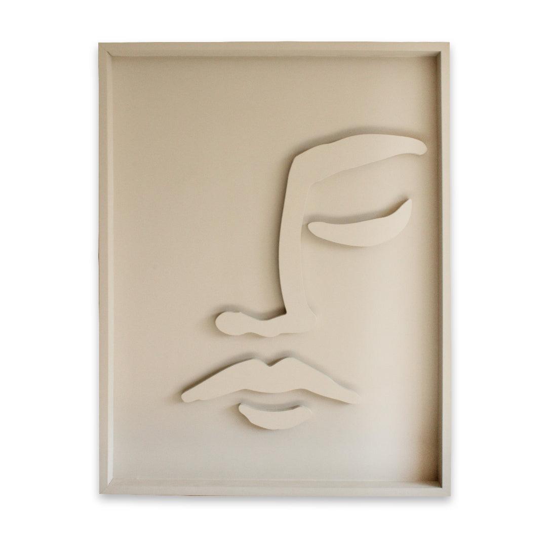 Minimalist wood wall relief art featuring fluid lines and organic shapes, handcrafted in South Africa
