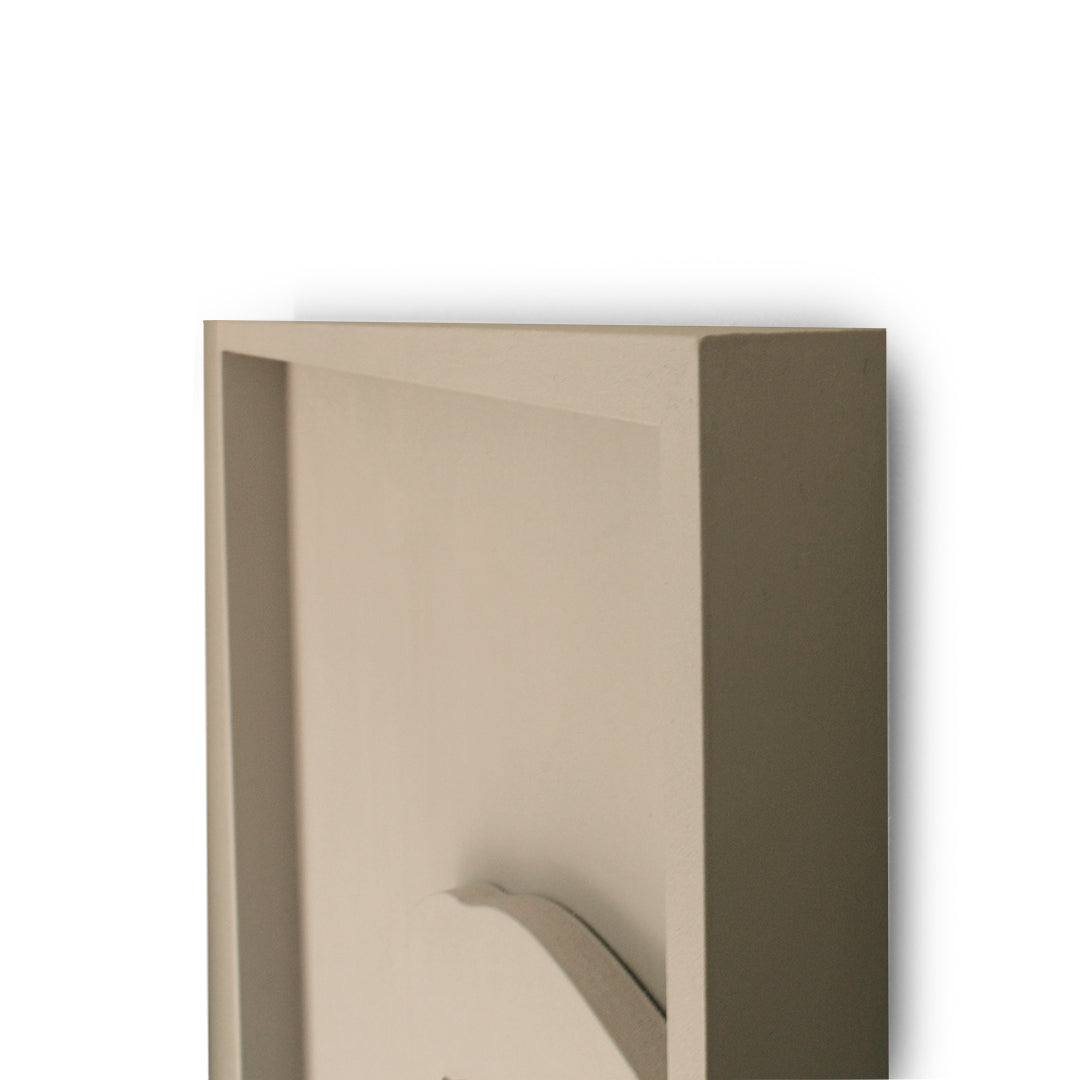 Minimalist wood wall relief art featuring fluid lines and organic shapes, handcrafted in South Africa