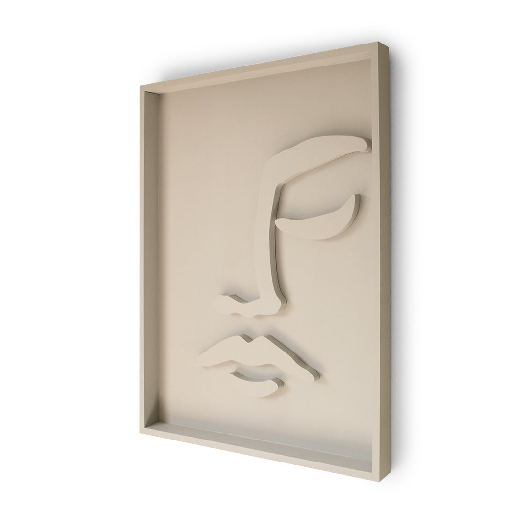 Minimalist wood wall relief art featuring fluid lines and organic shapes, handcrafted in South Africa