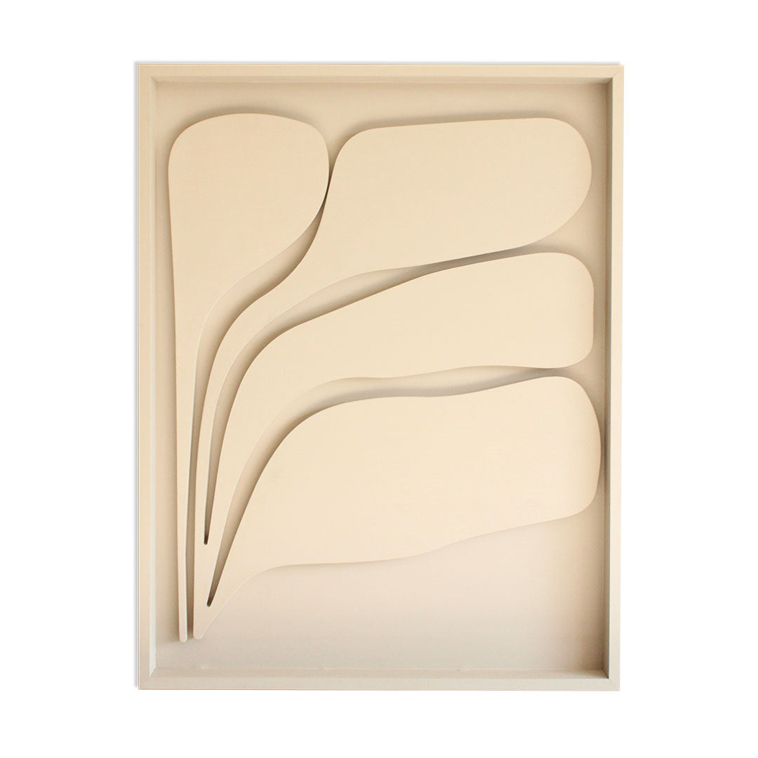 Minimalist wood wall relief art featuring fluid lines and organic shapes, handcrafted in South Africa